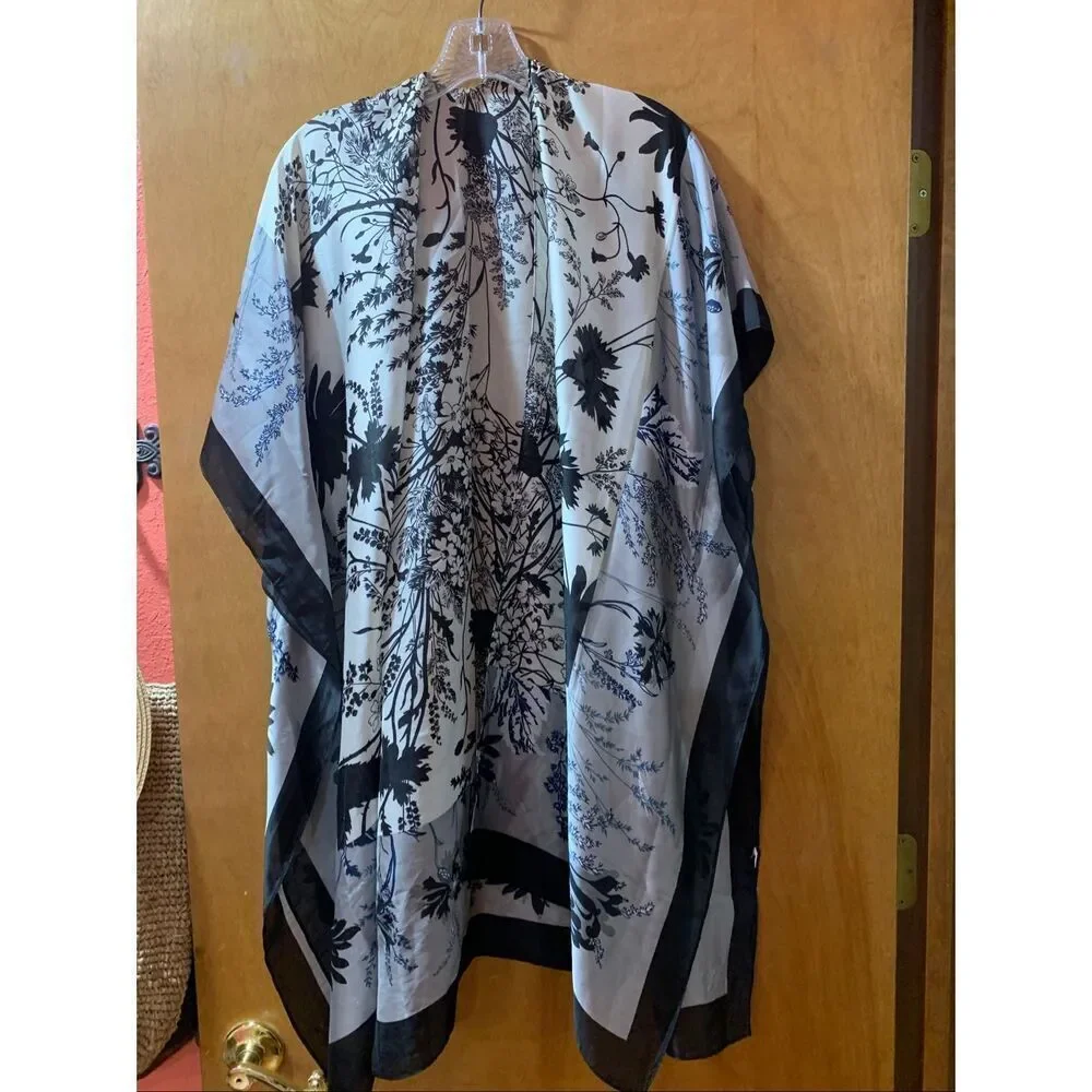 Black Gray Kimono #casual wear #all seasons #kimono
